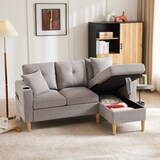 thumbnail of L-förmiges Sofa 219x142x90 cm mit Chaiselongue und Stauraum – Flexibles Design für modernen Komfort in Dunkelgrau