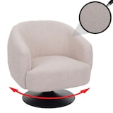 thumbnail of Lounge fauteuil HWC-J76, draaibare cocktail fauteuil, bouclé stof metaal ~ crème-beige