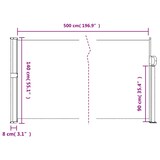 thumbnail of vidaXL Seitenmarkise Ausziehbar Taupe 140x500 cm