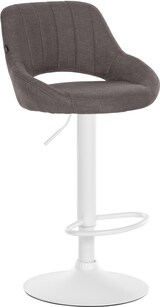thumbnail of Barhocker SEGAD - Stoff Dunkelgrau 46.5x48x85 cm Weiß | Barstuhl Mit Lehne Tresenhocker Tresenstuhl Kneipenhocker Kneipenstuhl