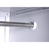 thumbnail of Dossierkast HWC-L60, stalen kast, multifunctionele kast, afsluitbare kledingroede, metaal 185x90x45cm, grijs