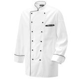 thumbnail of 203 - Kochjacke weiß langarm mit Paspel in verschiedenen Farben : schwarz 100% Baumwolle 230 g/m² (15) 5XL