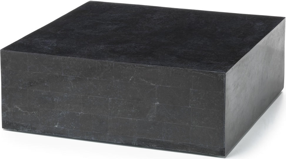 Nanay - Couchtisch (80 x 80 x 28 h) aus schwarzem Fossilstein