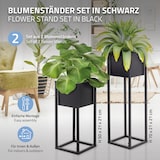thumbnail of ML-Design Blumenständer 2er Set schwarz, Metall, 50 & 70 cm Höhe, moderne Pflanzenständer