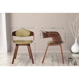 thumbnail of Set van 2 Kingston eetkamerstoelen Stof walnoot/lichtgroen