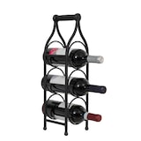 thumbnail of Biscottini Weinflaschenhalter 46 x 13 cm - Schmiedeeiserner Tisch Flaschenhalter - Küchen-Weinregal - Thekendisplay - Weinkeller Schwarz