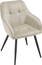 thumbnail of tectake Stuhl Marilyn, Samtoptik, gesteppt - 4er Set creme/schwarz