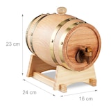 thumbnail of Relaxdays Schnapsfass, 1,25 l, Eichenholz, Holzfass mit Bock & Zapfhahn, Whisky, Wein, Spirituosen, Whiskyfass, natur