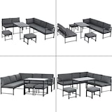 thumbnail of Merax Gartenlounge-Set, mit Liegefunktion, Vierter Gang verstellbare Rückenlehne, Grau