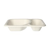 thumbnail of PAPSTAR 100 Siegelschalen, Zuckerrohr 2-geteilt 825 ml 4,2 cm x 18,5 cm x 23,5 cm weiss