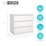 thumbnail of WellHome - Commode de Chambre avec 3 Tiroirs en coloris Blanc 77 x 50 x 71 cm - Sil White
