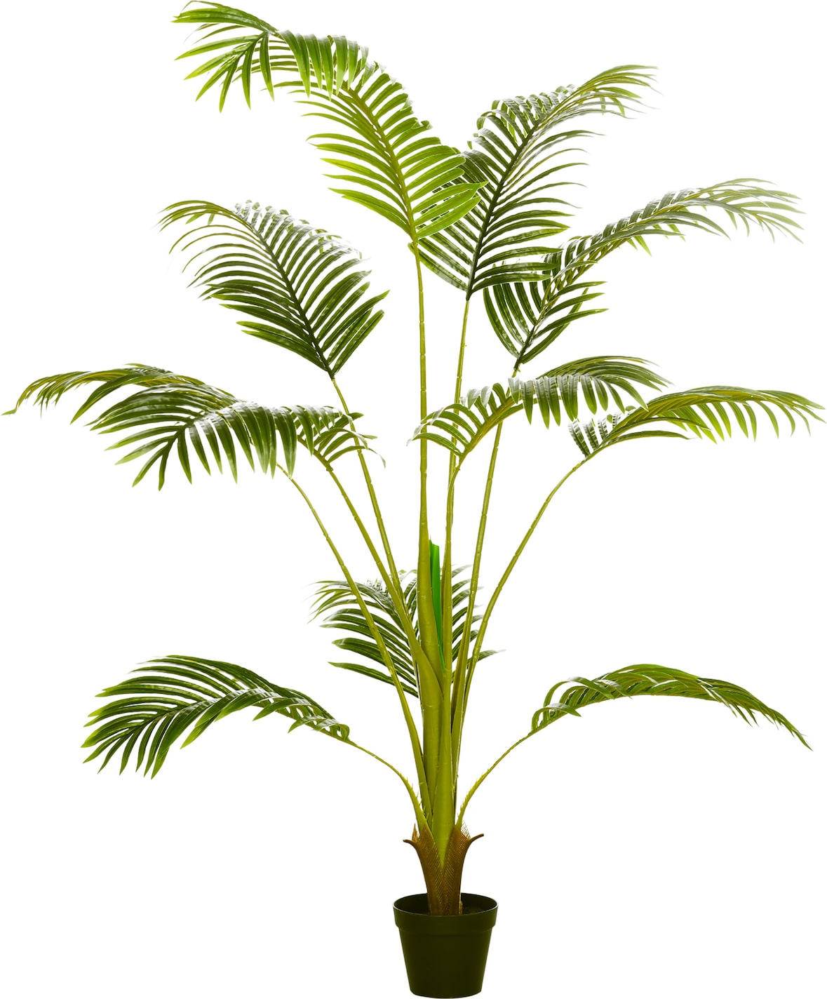 HOMCOM palmera areca artificial 170 cm árbol artificial con 11 hojas realistas y maceta de plástico decoración para interior salón oficina