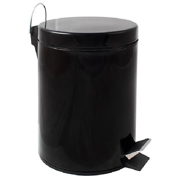 Balde Negro de 3 Litros con pedal y balde plástico interno