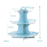 thumbnail of Intirilife Etagere aus Karton mit 3 Ebenen in Hellblau - 30 / 24.5 / 16 x 33 cm - Tortenständer aus Pappe, Muffinständer Cupcake Ständer