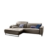 thumbnail of KAWOLA Sofa YORK Leder Life-line bisquit Recamiere links Fuß Metall schwarz