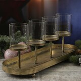 thumbnail of Kerzenständer Advent Kerzenhalter Kerzentablettt Adventskranz gold
