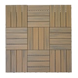 thumbnail of Pavimento in WPC HWC-E20, balcone/terrazzo effetto legno, struttura 3D lineare ~ 11x ogni 30x30cm = 1mq, marrone goffrato