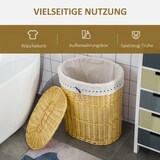 thumbnail of Wäschekorb mit Deckel 51x38x57 cm Natur, Rattan Weidenoptik mit herausnehmbarem Innenfutter, 100 L Wäschebox für Bad und Schlafzimmer