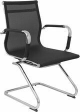 thumbnail of Barrax confidente patín Silla confidente y con patín cromado Respaldo y asiento de malla color negro.