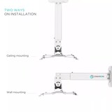 thumbnail of ONKRON Staffa Proiettore a Soffitto, Braccio Regolabile, fino a 10 kg, Inclinabile e Girevole, Supporto Proiettore K5A-W Bianca
