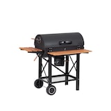 thumbnail of Tarrington House Louisiana houtskoolbarbecue, 71 x 35 cm grilloppervlak, uitklapbare zijplanken, verrijdbaar, staal/hout, zwart