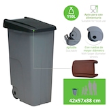 thumbnail of WellHome - Open afvalcontainer van 110 liter met 30 vuilniszakken, zwart