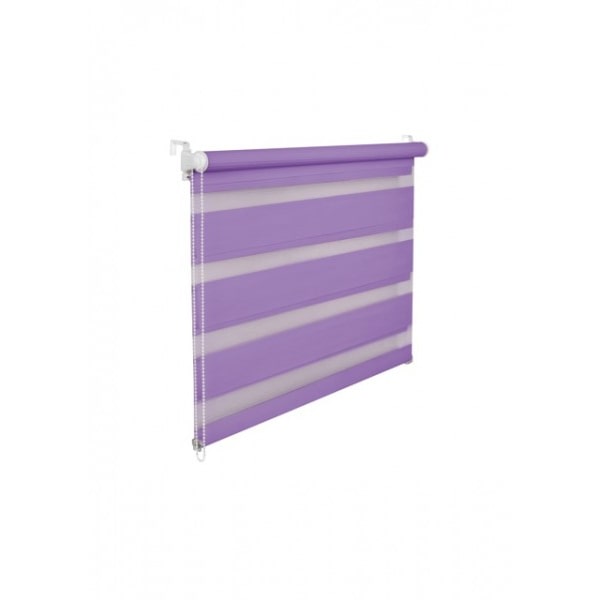 Doppelrollo Duorollo 95 cm breit 200 cm lang lila violett inkl. Seilzug Fensterrollo Klemmrollo Jalo