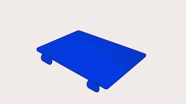 METRO PROFESSIONAL Tabla de cortar de polietileno, 60 x 40 x 2 cm, con tope, azul