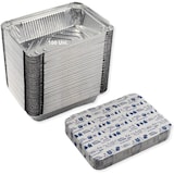 thumbnail of Set von 100 Aluminiumschalen mit Deckel für Lebensmittel, Einweg, 1000 ml - Perfekte Verpackung für Grillfeste, Transport von Lebensmitteln