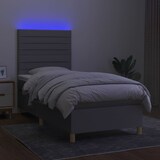 thumbnail of vidaXL Boxspringbett mit Matratze & LED Hellgrau 90x190 cm Stoff