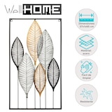 thumbnail of WellHome - Wanddecoratie schilderij Metalen bladeren 37x65cm