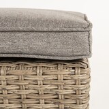 thumbnail of Pacote 4 unidades - Puff para terraço de rattan sintético cor natural e almofada removível incluída - Tamanho: 40x40x49 cm