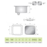 thumbnail of Seno fregadero industrial cuadrado para hostelería 400x400x250mm - VD