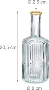 thumbnail of Relaxdays Vasen aus Glas, im 3er Set, Blumenvasen in Flaschenform, H x D: 20,5 x 8 cm, Dekovasen gerillt, mehrfarbig