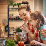 thumbnail of Relaxdays Küchenregal für Arbeitsplatte, 3 Ebenen, mit Brettchenhalter & Besteckhalter, Gewürzregal, Metall, schwarz