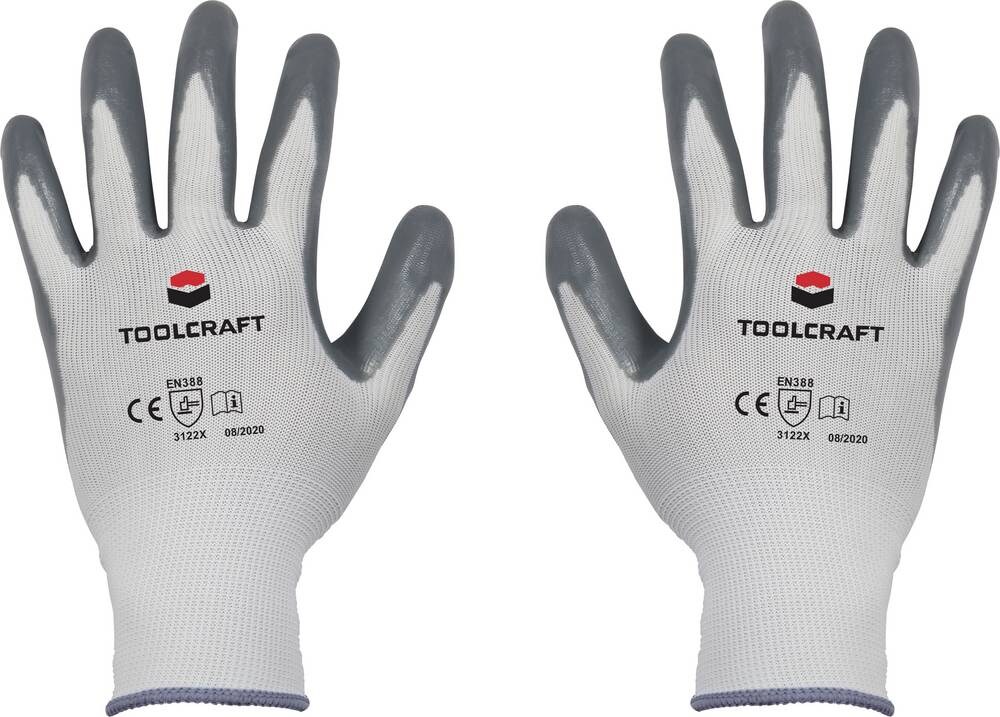 TOOLCRAFT TO-5621502 Polyamid, Nitril Arbeitshandschuh Größe (Handschuhe): 9 EN 388 CAT II 1 St.