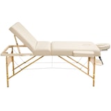 thumbnail of 3 Zonen Massageliege mit 10cm Polsterung und Holzgestellbeige