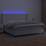 thumbnail of vidaXL Boxspringbett mit Matratze & LED Weiß 200x200 cm Kunstleder