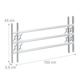 thumbnail of Relaxdays Fenstergitter Einbruchschutz, ausziehbar, für außen, Stahl, 450 x 1000-1500 mm, Sicherheitsgitter, grau