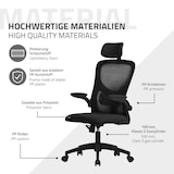 thumbnail of ML-Design Bürostuhl ergonomisch Schwarz, Mesh, Kopfstütze, Armlehnen, Lendenstütze, Wippfunktion, Drehstuhl mit Rollen, Computerstuhl Chefsessel