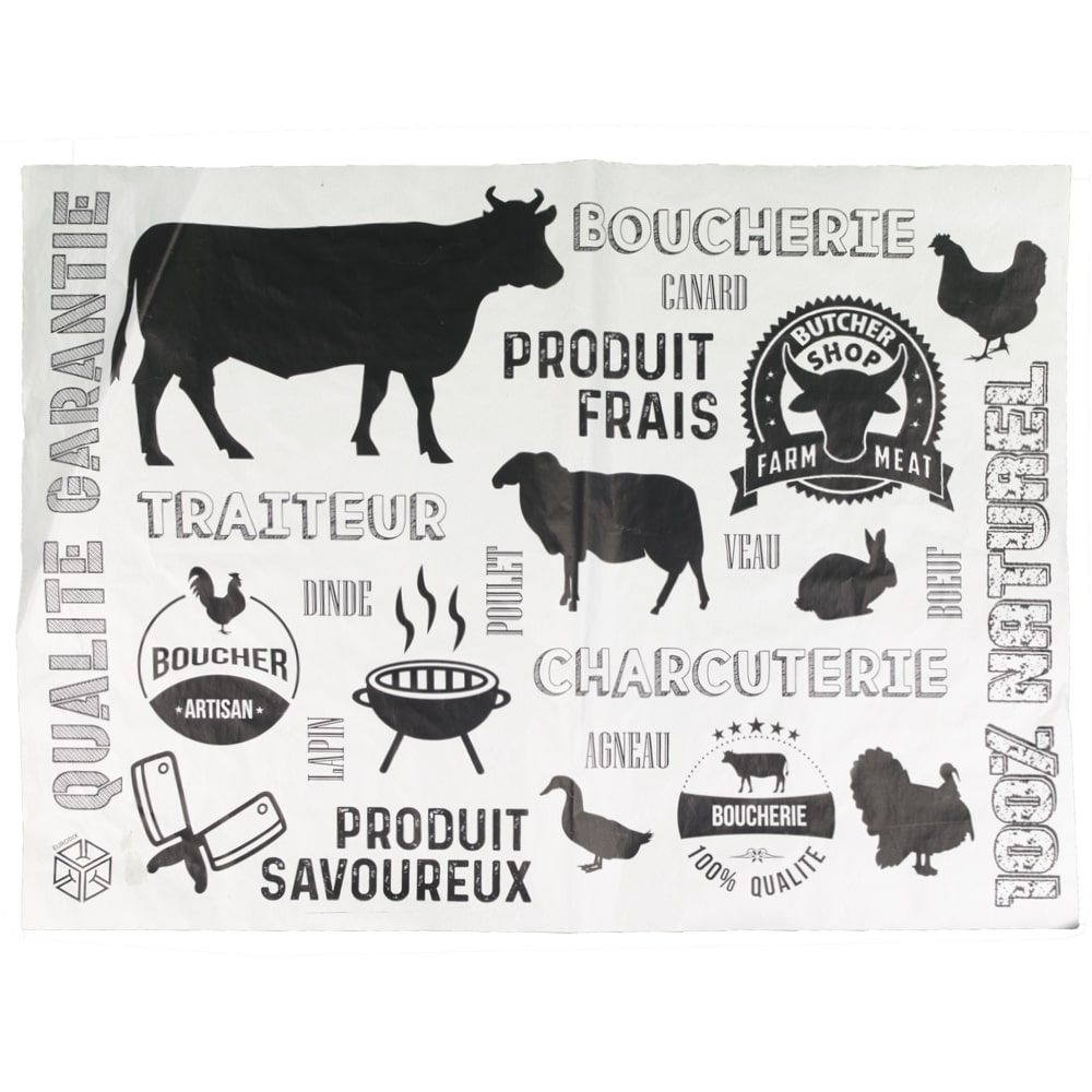 Papier Duplex Ingraissable Boucherie Moderne - 50 x 37 cm - par 1000