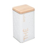 thumbnail of Boîte à thé vrac en métal Blanc déco Relief Beige