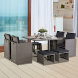 thumbnail of Outsunny Set Tavolo e Sedie da Giardino Salotto in Rattan Grigio 9pz