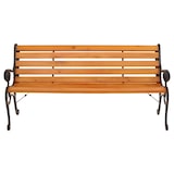 thumbnail of Banco de jardim HWC-O25, banco de jardim banco de parque banco de madeira de 3 lugares, madeira de pinho em ferro fundido, 164cm ~ teca