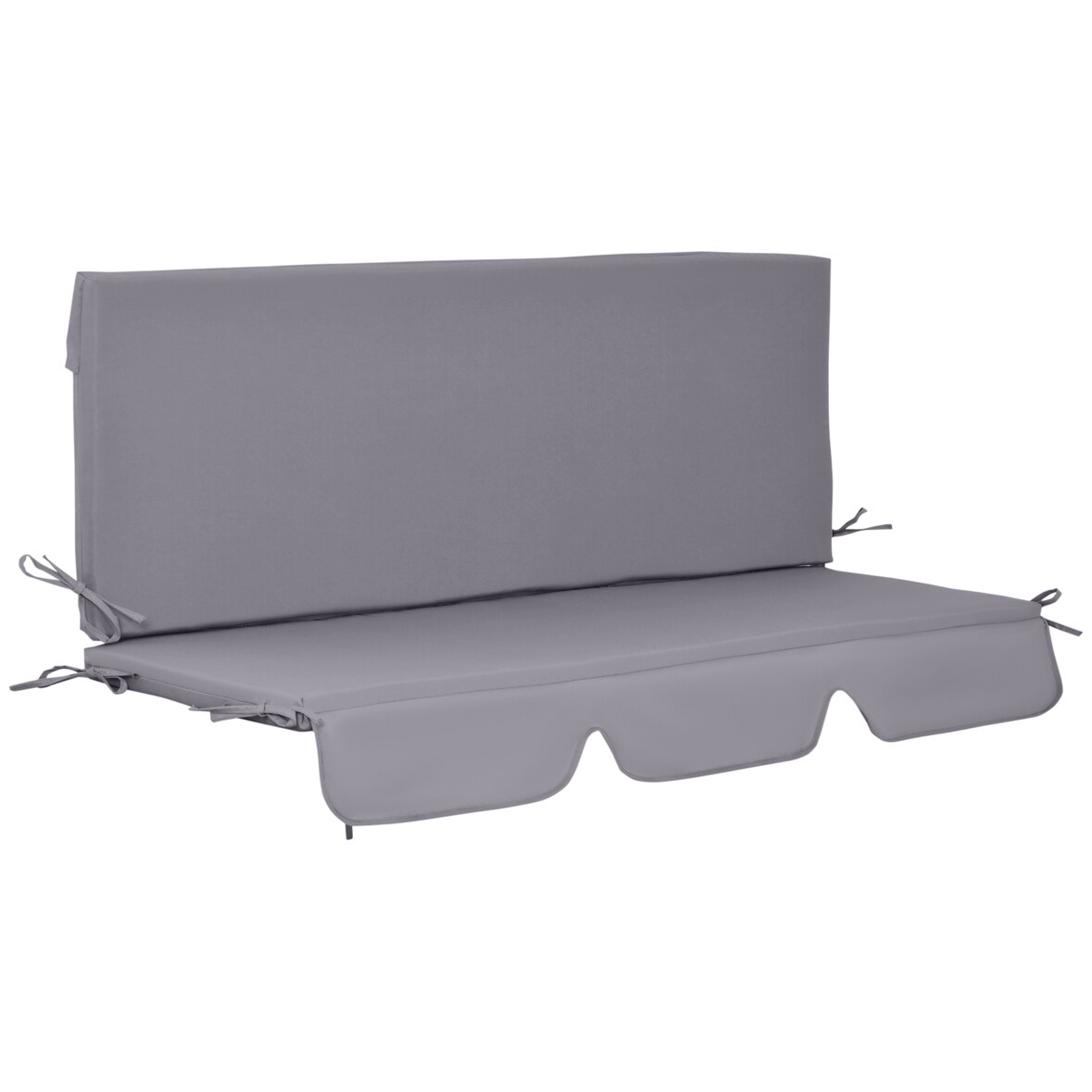Outsunny cojín para columpio de 2 piezas 130x45x5 cm cojín para balancín cojín de asiento y respaldo acolchado para jardín terraza balcón exterior