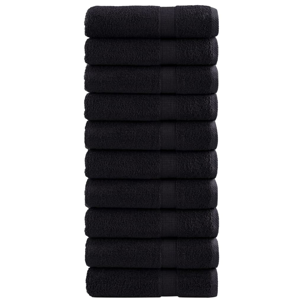 vidaXL Handdoeken SOLUND 10 st 600 g/m² 50x100 cm zwart