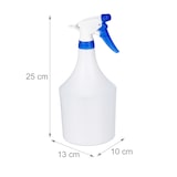 thumbnail of Relaxdays Sprühflasche Pflanzen, 3er Set, einstellbare Düse, 1 Liter, mit Skala, Kunststoff, Blumensprüher, weiß-blau