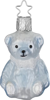 thumbnail of Christbaumschmuck 6,5cm Glas Baby Bär Junge Teddybär Weihnachtskugeln hellblau