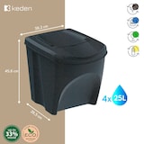 thumbnail of Keden Sortibox Juego de 4 Cubos de Reciclaje 25L cada uno en color Negro