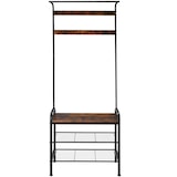 thumbnail of tectake Garderobekast - 73,5x36x184cm, Industrieel hout donker, rustiek - 404533